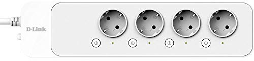 D-Link DSP-W245 - Regleta de 4 enchufes Inteligentes (Control Desde móvil o Tableta, WiFi, programación On/Off Independiente, Compatible Amazon Alexa y Google Assistant, IFTTT, Control de Consumo)
