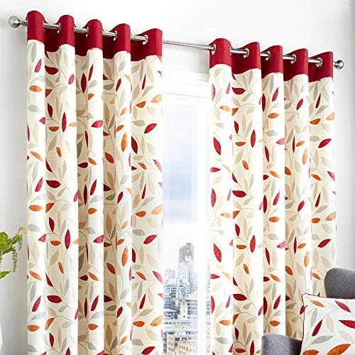 Fusion - Beechwood Curtains, 117 x 137cm, Red, 46 Width x 54 Drop