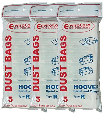 15 Hoover Type R Sprint, Tempo, Allergy Vacuum Bags, Sprint, Tempo, Hornet, PortalPower II, PTP II Vacuum Cleaners, 4010063R, H-4010063R, 43655095
