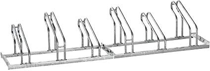 EUROKRAFT Fahrradständer, Bügel aus Stahlrohr, Radeinstellung einseitig - 6 Stellplätze
