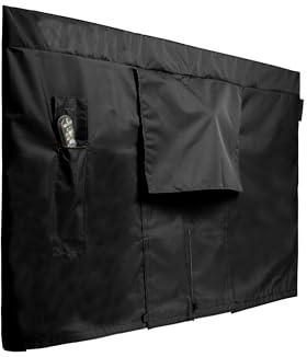Covermates Outdoor Full TV Cover – Water-Resistant All-Weather Protection for Mounted & Freestanding TVs, 12-Gauge Vinyl with Remote Pocket & Secure Touch Fastener Closure, 65-68 Inches, Black