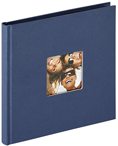 walther design Fotoalbum blau 18 x 18 cm mit Cover-Ausstanzung, Fun FA-199-L