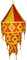 Pantalla lámpara india rojo-amarillo 75 cm algodón oriental iluminación interior para colgar decoración