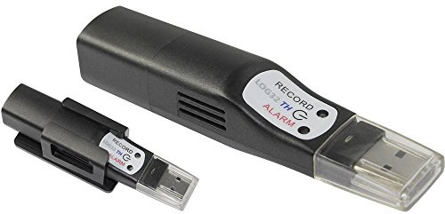 TFA Dostmann LOG32 TH Datenlogger, für Temperatur und Feuchte, Speicher für 6000 Datensätze, gratis Software, Status- und Alarm-LED, L 22 (30) x B 21 (28) x H 102 mm