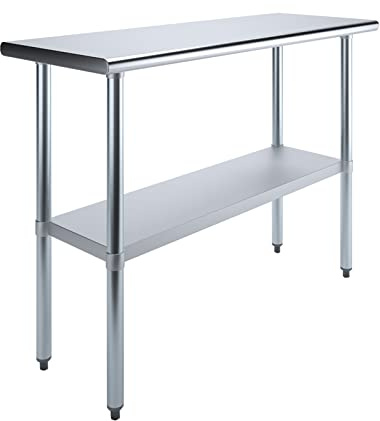 AmGood 18 in. x 48 in. Stainless Steel Table | NSF | Metal Utility Kitchen Prep Work Table