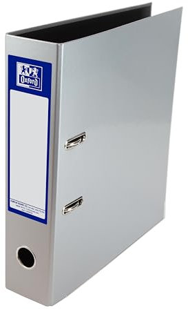 Oxford Premium A4 Lever Arch File, Silver Single Folder, Heavy Duty