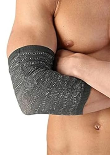 Spikenergy Gomitiera Per Epicondilite Elettro Magnetoterapia - Fascia Gomito Tennista, Per Tendinite, Infiammazioni, Dispositivo Medico Detraibile - Made in Italy, Grigio L