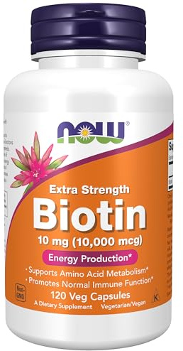 NOW Foods Supplements, Biotin 10 mg (10,000 mcg), Extra Strength, Energy Production*, 120 Veg Capsules