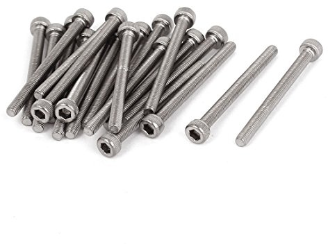 sourcing map Abstand Schrauben Edelstahl M3x35mm 0.5mm 20 Stück | Inensechskantschrauben mit Innensechskant Zylinderschrauben Zylinderkopfschrauben Maschinenschrauben Gewindeschrauben