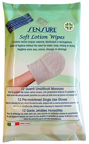 12 GUANTI DETERGENTI UMIDIFICATI per IGIENE e PULIZIA del CORPO - Manopole SENZA ACQUA e SENZA SAPONE - RISCALDABILI in MICROONDE