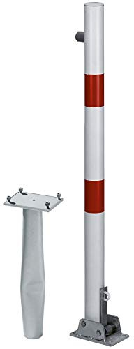 Alberts 780333 Absperrpfosten Locky-Bo | zum Einbetonieren, umlegbar | weiß | Pfosten-Ø 60 mm | Höhe über Boden 100 cm