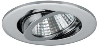 Brumberg LED Einbaustrahler, IP20, rund, Ø 8.2cm, Plug&Play 350mA, 7W 3000K 740lm 38°, schwenkbar 30°, Chrom