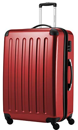 Hauptstadtkoffer Alex - Großer Hartschalen-Koffer, 4 Doppel-Rollen, Trolley, Rollkoffer, Reisekoffer, Volumenerweiterung, 75 cm, 119 Liter, Rot
