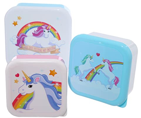 Puckator Enchanted Rainbow Contenitori porta Alimenti - Unicorno, Rosa/Azzurro