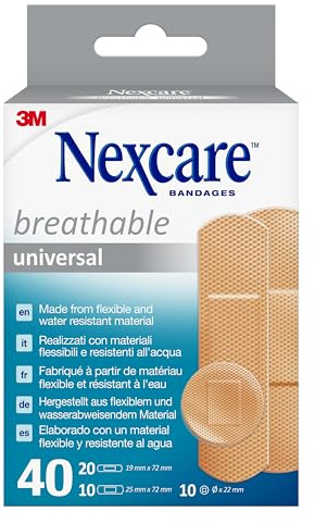 Nexcare Pansements respirants universels Nexcare, Assortiment, 40/Boîte