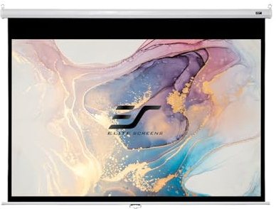 Elite Screens M128NWX Manual Series Leinwand (Diagonal 325,1 cm (128 Zoll), Format 16:10) weiß
