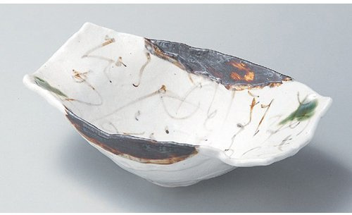 せともの本舗 Mori Bowl (Medium) Shino Letter Boat Shaped Planting Pot, 9.6 x 5.8 x 3.1 inches (24.3 x 14.8 x 8 cm), Restaurant, Ryokan, Japanese Tableware, Restaurant, Commercial Use