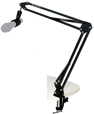 TIE Studio Pied de micro professionnel avec support pour bureau pour studio/enregistrement de programmes/radio/télévision 19-90007 noir