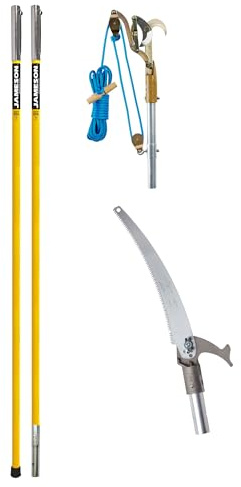 Jameson FG-6PKG-7 FG-Series Manual Pole Saw and Tree Pruner with Two 6-Foot Fiberglass Poles