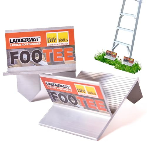 Ladder Safety Anti-Slip Footing Device for Decking & Grass, Ladder Base Stabilizer for Extension, Step & Telescoping Ladders, Non Slip Ladder Accessory Compact