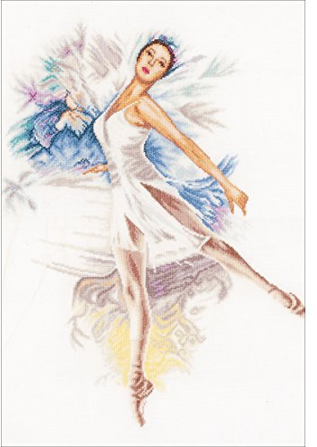 Lanarte mönsterförpackning ballerina linne korsstygspaket, bomull, flerfärgad, 41,0 x 52,0 x 0,30 cm