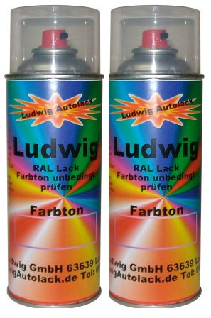 Ludwiglacke 2 Spraydosen 400ml Autolack glänzend RAL 3003 Rubinrot