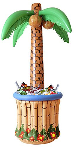 Amakando Aufblasbarer Flaschenkühler Palme Kunstpalme Dekopalme Getränkekühler Sommerdeko Getränkehalter Strandparty Zubehör Beachparty Accessoire Hawaii Party Dekoration