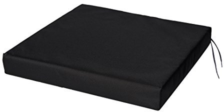 SOFTILLO Waterproof Chair Cushion With Ties Seat Pads Cushion Pad Indoors Outdoors Water Resistant Material Kitchen Dining Living Room Patio Garden Office Coffee Shop Foam Black 50x44x4cm