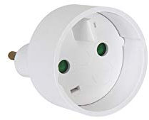 DEBFLEX - Adaptateur Europe - Adaptateur de Voyage 2 Pôles 6A - Blanc