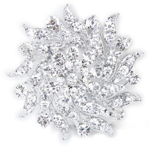 Cloud-Castle Silber Brosche - Kristall Strass Blumen Brauthochzeits Blumenstrauß - Schmuck