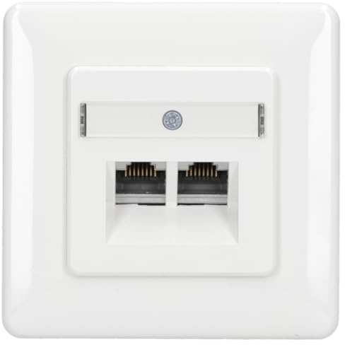 Rutenbeck UAE - Cat.6A iso Netzwerkdose - 10 Gbit/s, 2-Fach, Unterputz | Netzwerkdose mit Unterputz-Abdeckung, geschirmt, 136112070, Datendose LAN, für Cat.6 & Cat.7 Kabel