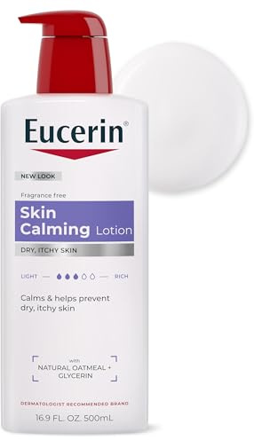 Eucerin Skin Calming Body Lotion, Natural Oatmeal Enriched Body Lotion for Dry, Itchy Skin, 16.9 fl. oz. Bottle
