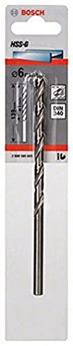 Bosch - Punta per Metallo, HSS-G DIN 340, 6 x 91 x 139 mm, Blu, 1 Pezzo