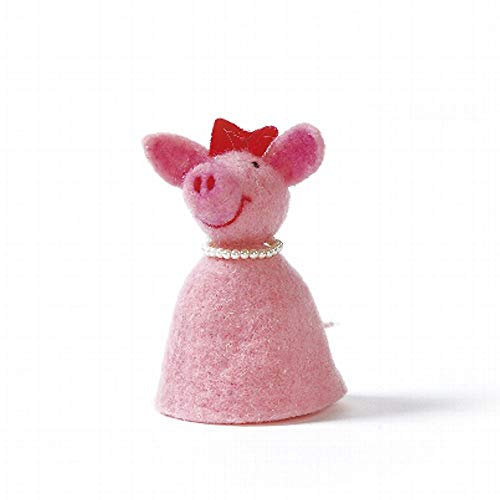 Aufsteller Deko Schwein Glücksschwein Glück Eierwärmer pig Filz originelle Sau mit Halskette