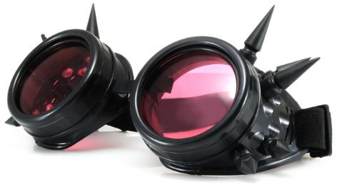 Welding Cyber Goggles Steampunk Welding Goth Cosplay Protective Glasses Cosplay Goth Antique Victorian with Spikes - -