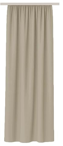 Bestlivings Cortina Opaca a la Vista (140x245 cm / 1 Unidad) Cortina Lisa (Gris Arena) con Cinta fruncidora/Cinta Universal, Cortina Decorativa para Ventana o balcón