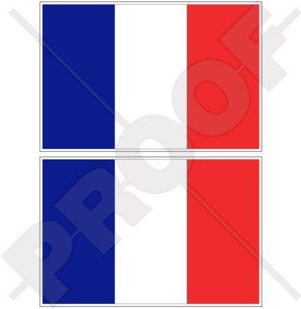 Frankreich Französische Flagge Française 7,6 cm (75 mm) Bumper Sticker, Aufkleber Vinyl X2