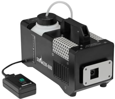 HQ-Power Máquina de humo, 600 W, mando a distancia por cable fijo con indicador LED, tiempo de calentamiento rápido, salida de humo 283 m³ por minuto, depósito extraíble de 0,5 litros, compacta y