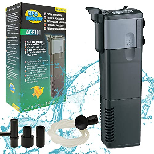 BPS (R) Pompa con Filtro Pecera o Acquario Sommergibile 5W 4,6 x 4 x 14,8 cm BPS-6035