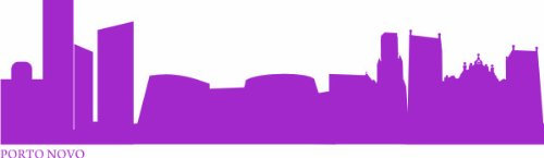 INDIGOS UG - Wandtattoo Wohnzimmer - Wandaufkleber Porto Novo (Benin) 120x32 cm - Flieder e601 Skyline Stadt - Aufkleber Kinderzimmer Schlafzimmer Küche Badezimmer Büro Dekoration