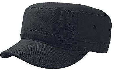Atlantis Chino Cotton Urban Military Cap (Pack of 2) (S-M) (Black)