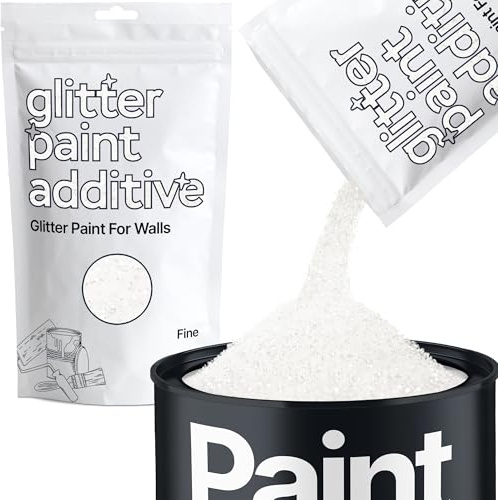 Hemway White Iridescent Glitter Paint Additive Fine 100g for Adding Sparkle | for Paints & Varnish | Paint Walls Sparkly Add to Emulsion, Acrylic or Lacquer Indoor