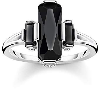 THOMAS SABO Ring Schwarze Steine 925 Sterling Silber TR2267-641-11-58