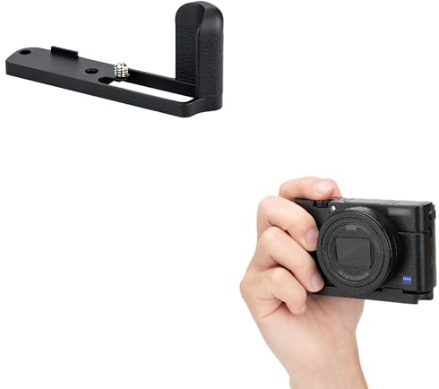 JJC aluminium handgrepp kompatibel med Sony RX100 VII, förbättrad stabilitet | RX100M7 kompatibel, lätt aluminiumkonstruktion, kompakt design, förbättrat handhållet grepp