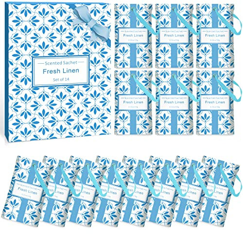 SCENTORINI Scented Sachet, Linen Fragrance Sachets for Drawers, Closets, wardrobe, 14 Pack