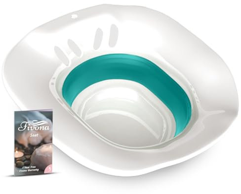Fivona Sitz Bath Seat for Soak and Steam - Postpartum Essentials Care and Hemorrhoid Treatment - Unisex and Universal Fit Over The Toilet Yoni Steaming Bowl - at-Home Soothing Relief Device
