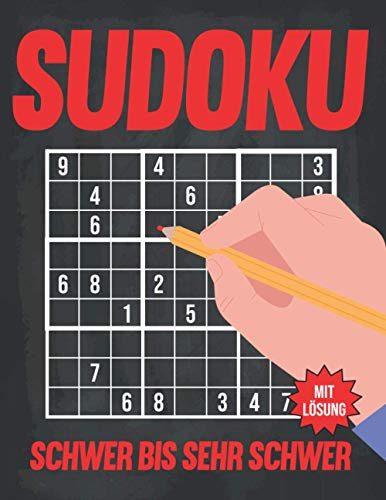 Sudoku Schwer bis Sehr Schwer: Sudoku Block mit 600 Rätseln auf 200 Seiten - Schwierigkeitsstufen Schwer bis Sehr Schwer - Sudokublock mit Lösungen - Rätselheft Sudoku für Erwachsene
