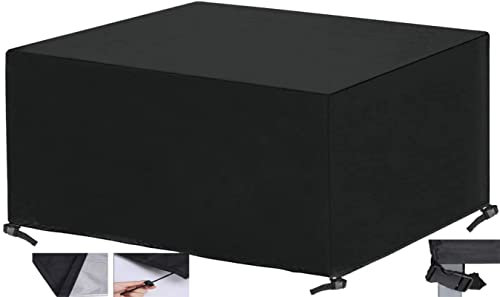 XIANGPEIFBH Abdeckung FüR GartenmöBel Abdeckplane, Wasserdicht Uv-BestäNdiges Schwerlast 600d Oxford Gewebe SchutzhüLle FüR Gartentisch Sitzgruppe, Größe, Schwarz 190x125x75cm