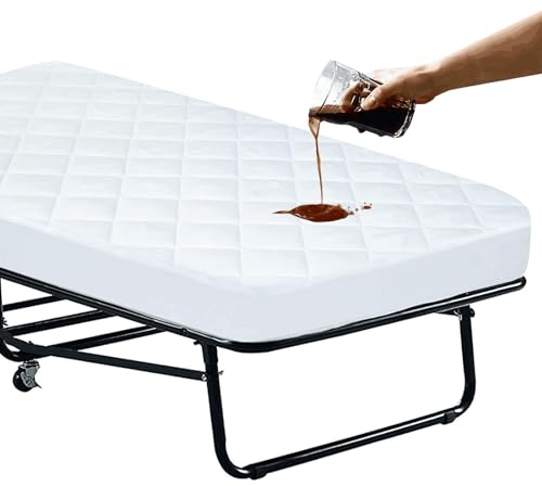 Cot Size Mattress Pad Waterproof Quilted, Absorbent Soft Mattress Pads Protector Cover Quilted Fitted Mattress Protector Narrow Twin 31 X 75, Cover Only