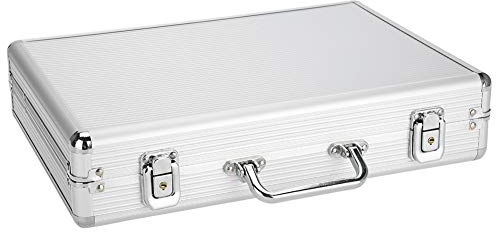 Surebuy Uhrenbox Uhrengehäuse, tragbares attraktives und stilvolles stabiles und robustes bruchsicheres 24-Grid-Aluminiumlegierungs-Koffer mit Deckel für Zuhause und auch für unterwegs